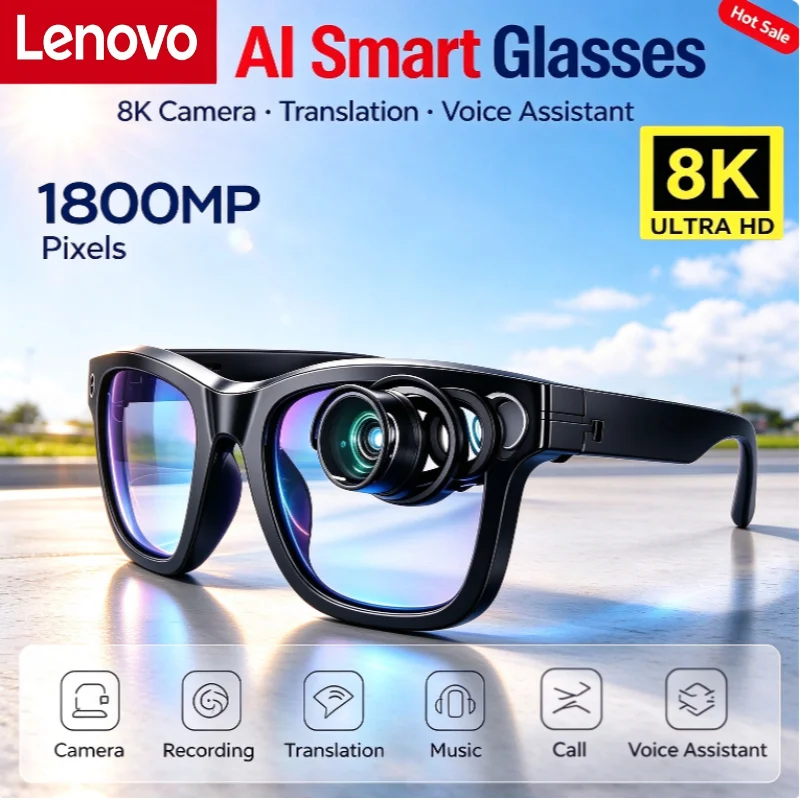 Smart Glasses Lens - Lenovo AI Akıllı Gözlükler 8K 4KHD