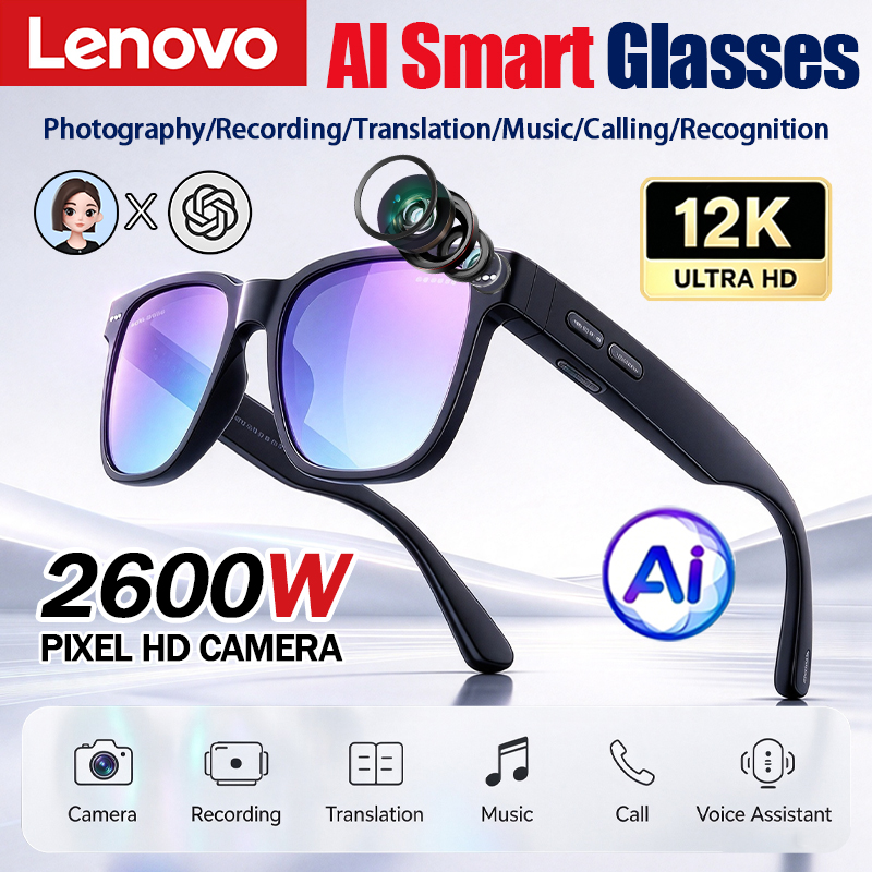 Smart Glasses Lens - Lenovo AI Akıllı Gözlükler 12KHD 2600W