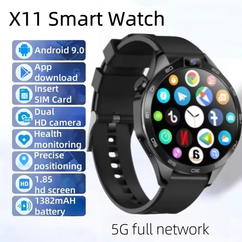 Fall Detection Watch - Yeni X11 4G Erkek Akıllı Saat,