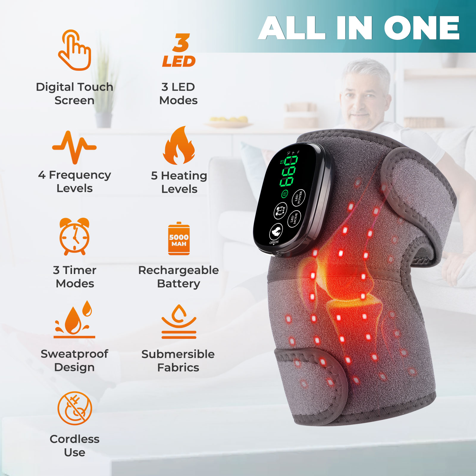 Egzersiz için Kırmızı Işıklı D - Smart Knee Wrap incelemesi ve fiyatı